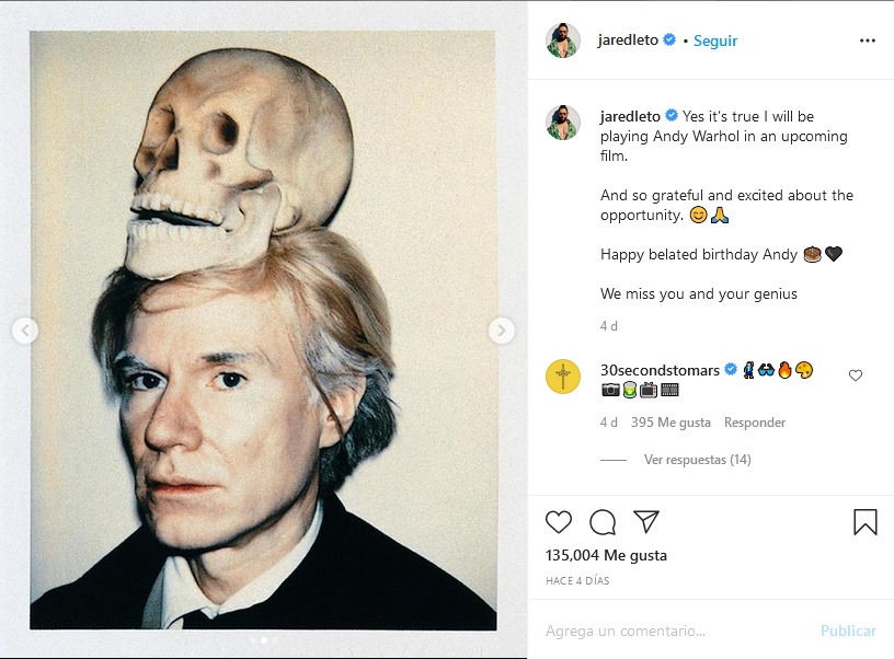 Jared Leto Andy Warhol