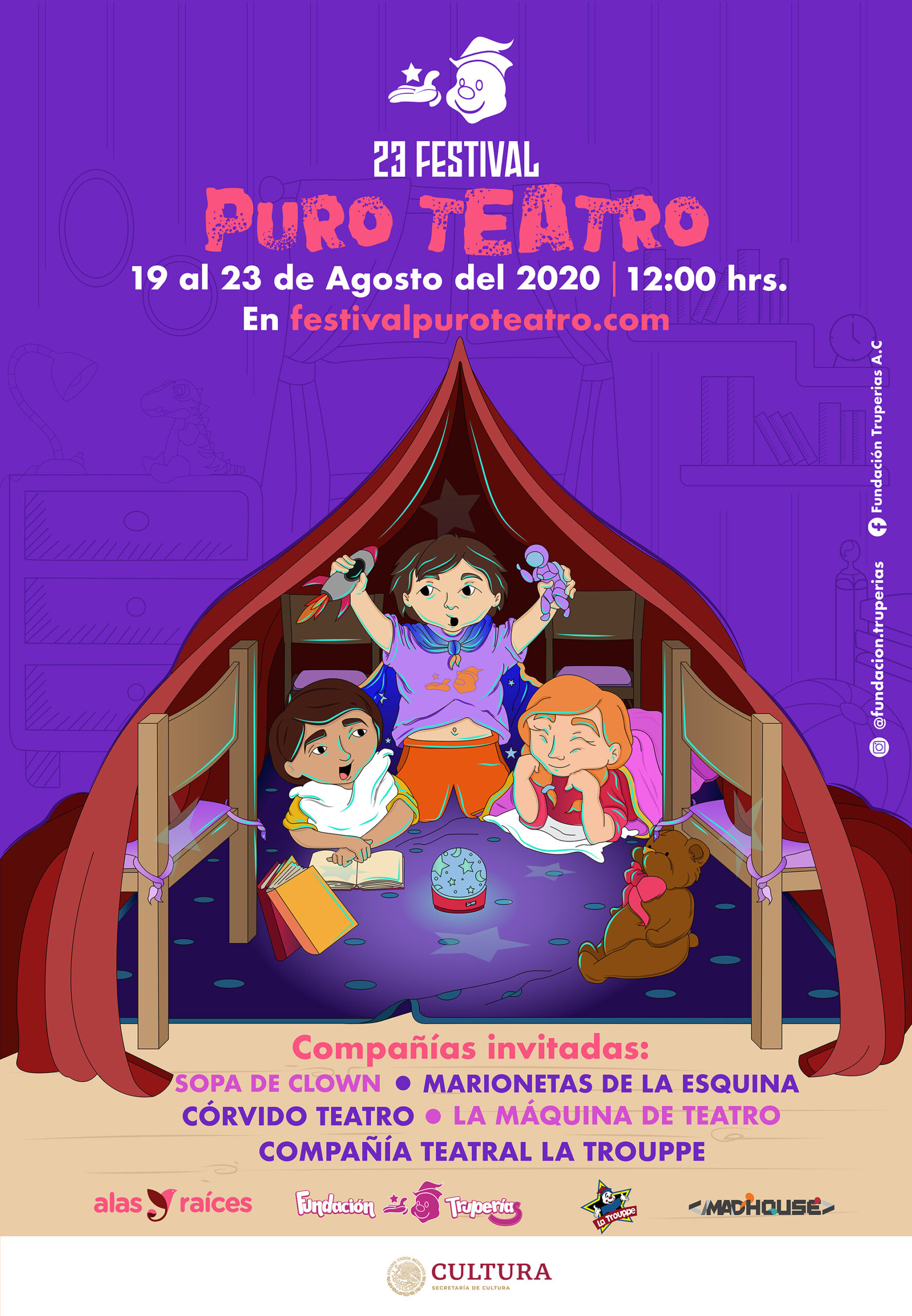 El 19 de agosto inicia la 23° edición del Festival Puro Teatro