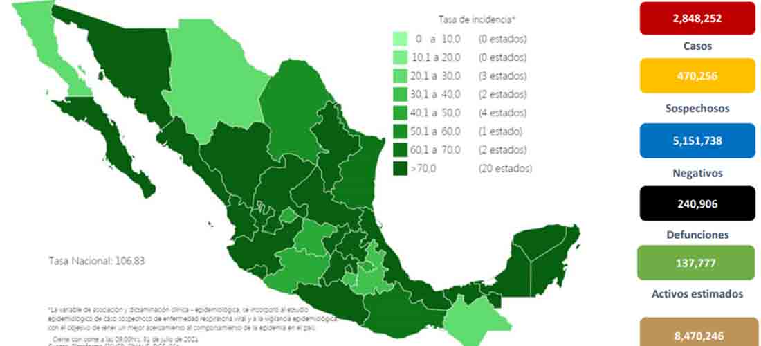 Mapa de Coronavirus en México
