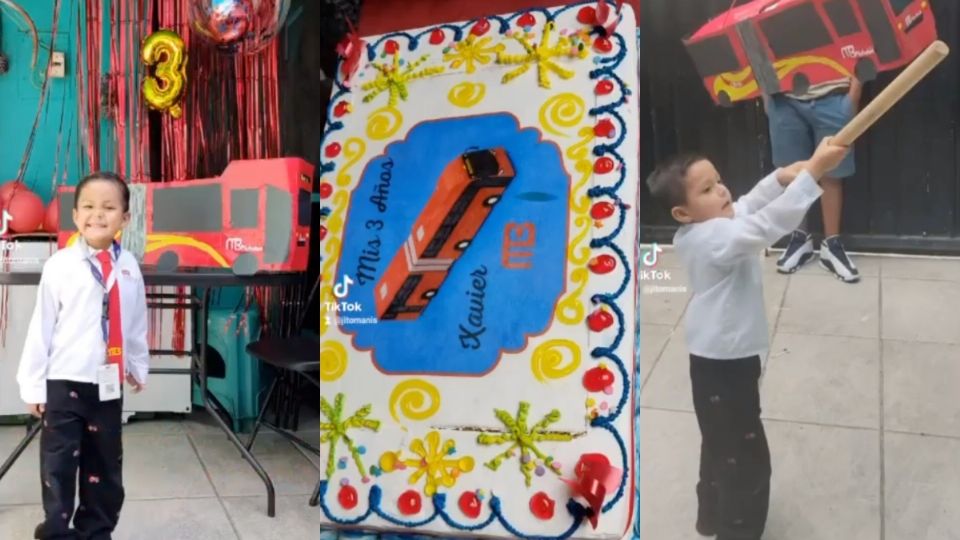 Xavier celebra su cumpleaños con temática del Metrobús; lo sorprenden con recorrido privado