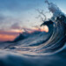 foamy waves rolling up in ocean