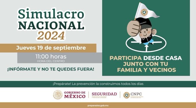 ¿Cuándo y a qué hora se realizará el Simulacro Nacional 2024?