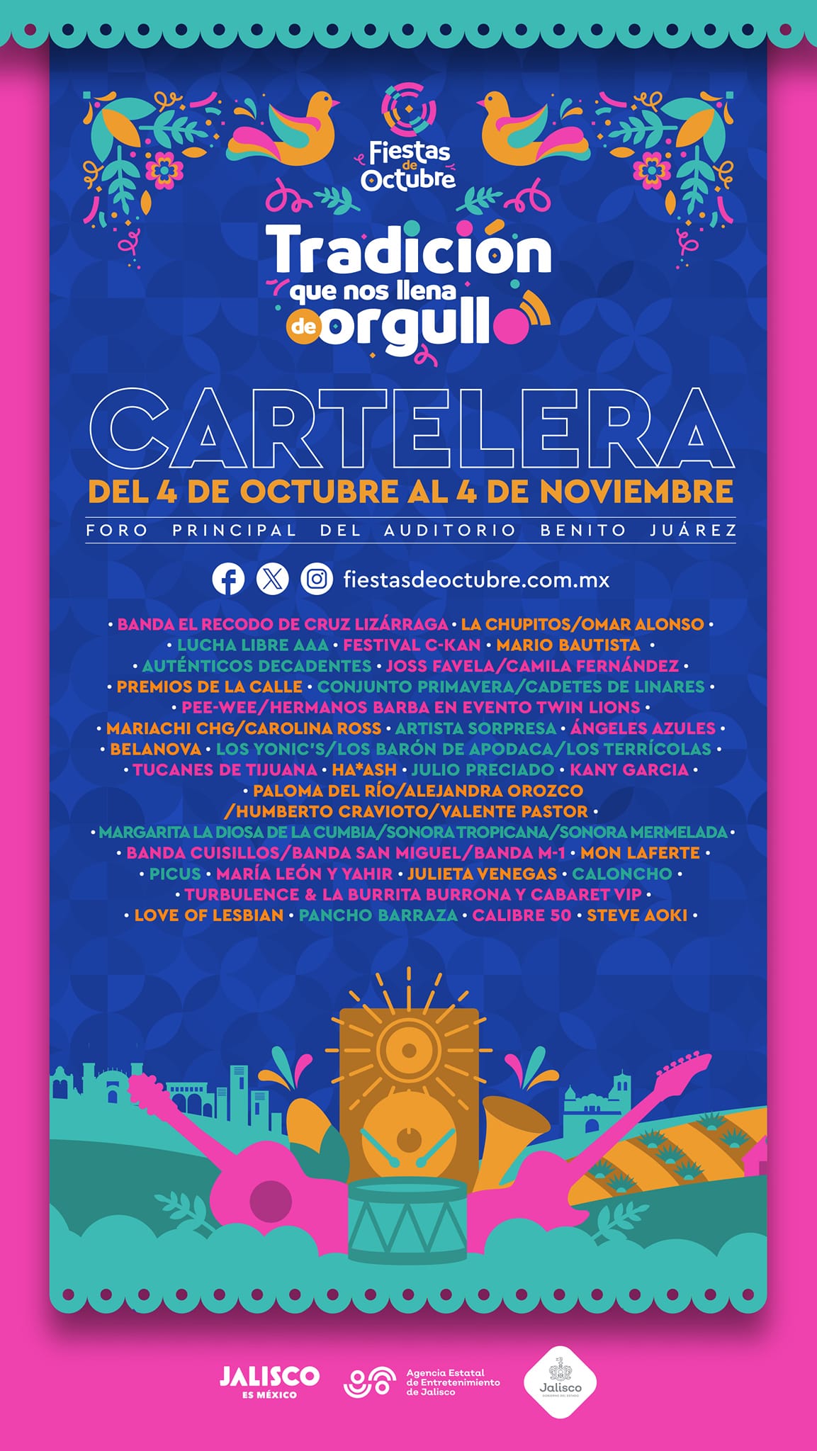 Cartel Fiestas de Octubre 2024 Jalisco