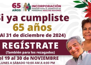 Inicia registro a la Pensión del Bienestar para adultos mayores