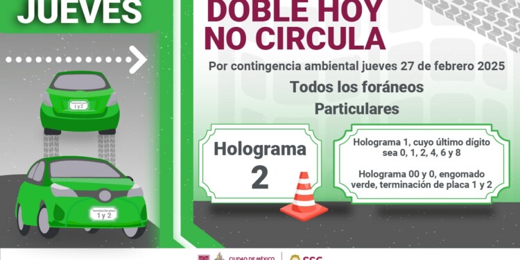 Este jueves habrá Doble Hoy No Circula: ¿Qué autos no circularán?