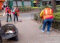 Trabajadores y vecinos participan en la jornada ‘Limpia Cuauhtémoc’ encabezada por la alcaldesa Alessandra Rojo de la Vega en la colonia Doctores, como parte de la recuperación del espacio público.