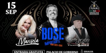 Miguel Bosé, Marisela y el Coyote amenizarán la ceremonia del Grito en Sinaloa