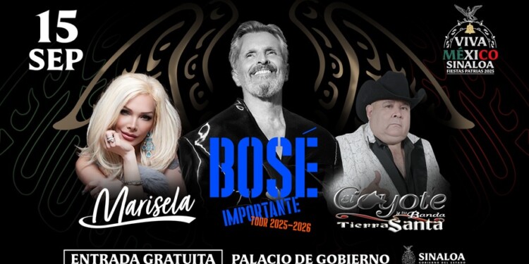 Miguel Bosé, Marisela y el Coyote amenizarán la ceremonia del Grito en Sinaloa