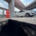 Se forma socavón en el Puente de la Concordia, a metro de donde explotó la pipa de gas